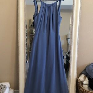 Dessy Collection, blue bridesmaid dress
